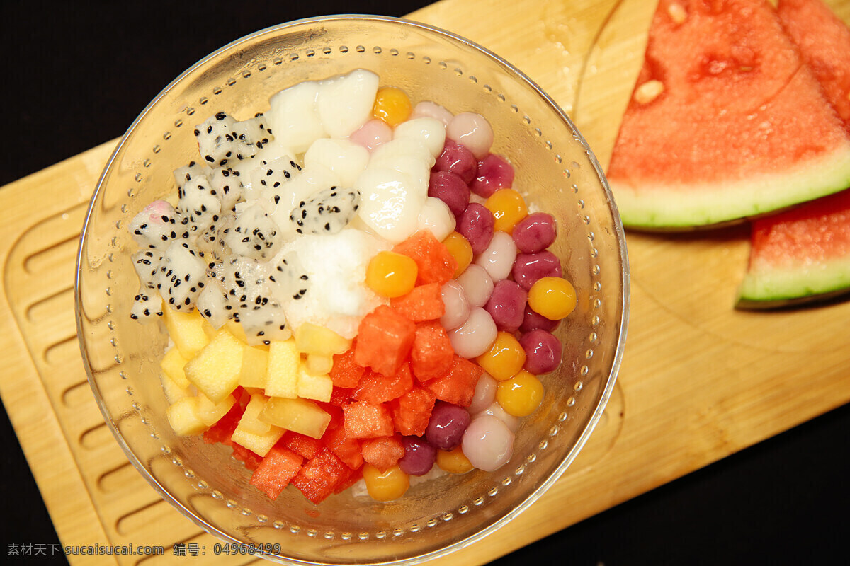 冰汤圆 水果 西瓜 汤圆 餐饮美食 传统美食