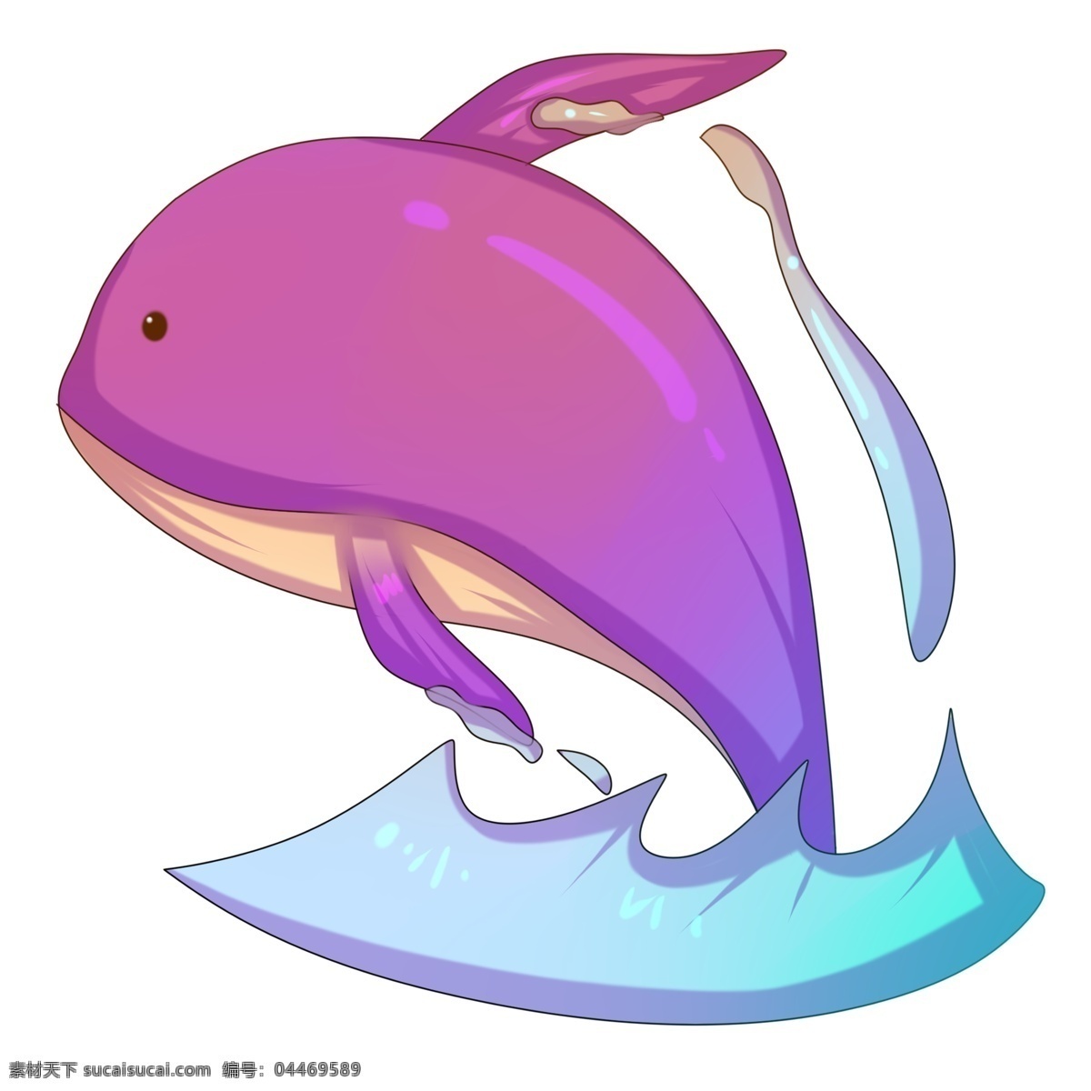 卡通 手绘 粉色 鲸鱼 遨游 插画 海洋 大海 动物 鱼形 脊椎动物 身体流线型 游泳 梦幻 巨大 可爱