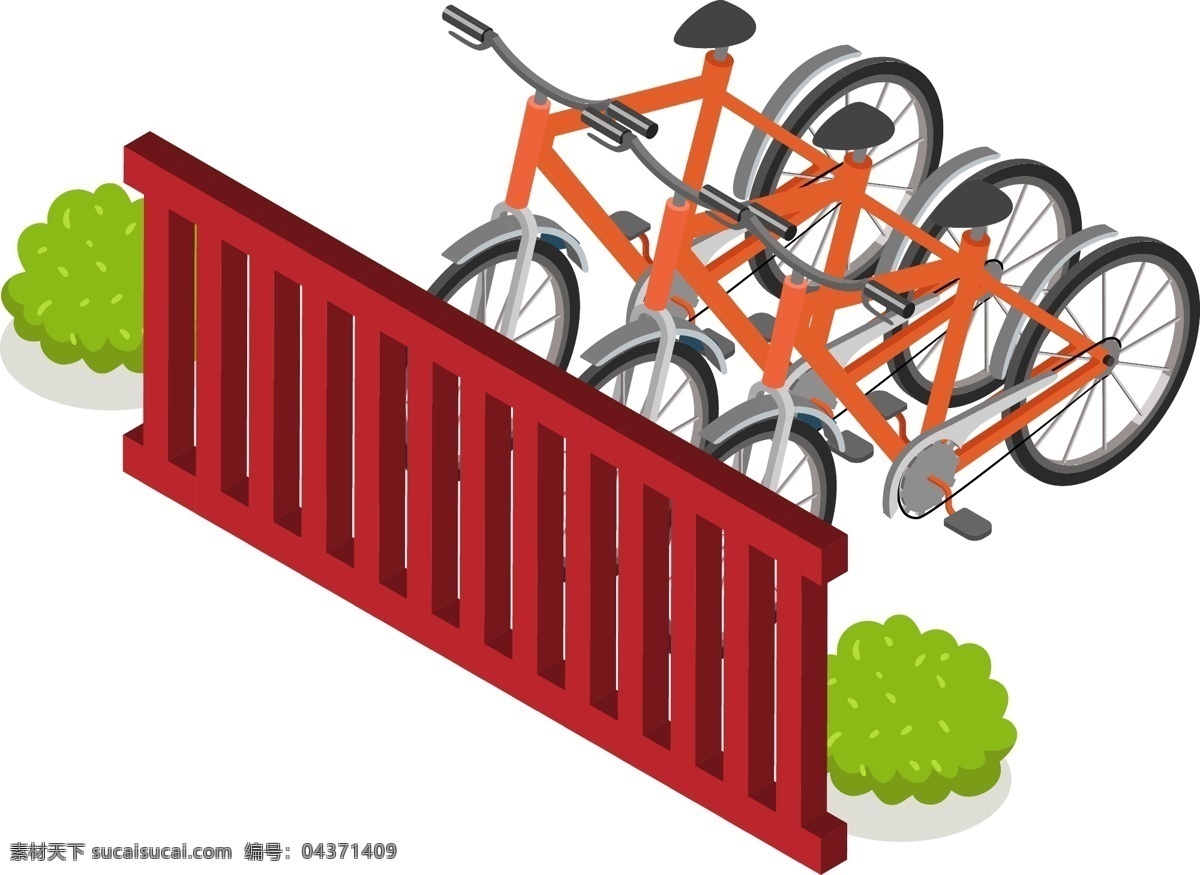 d 城市 共享 单车 2.5d 轴测图 立体 共享单车 街区 插画设计 可爱 小清新 花园