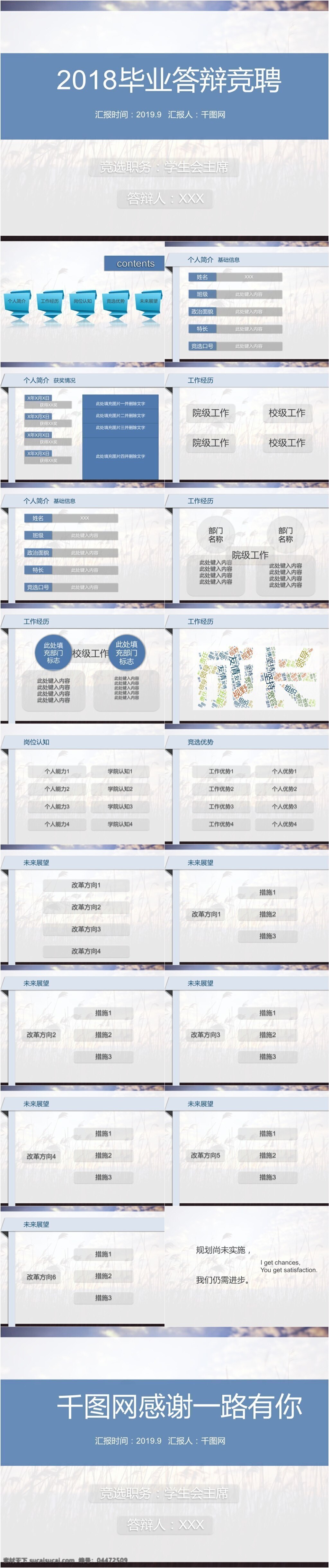 毕业 答辩 竞聘 计划总结 述职报告 模板 毕业答辩 ppt模板