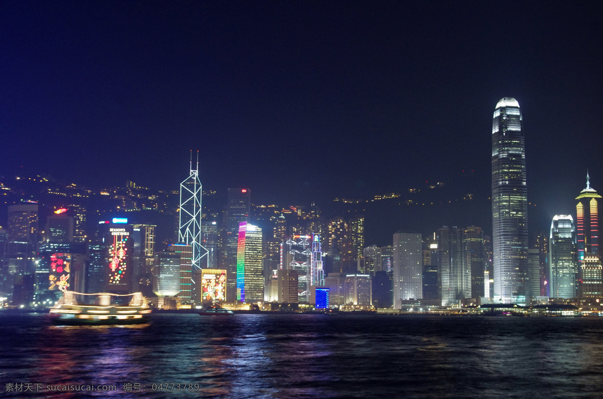 香港夜景 香港 夜景 维多利亚港湾 港岛 霓虹灯 建筑群 建筑 建筑景观 自然景观