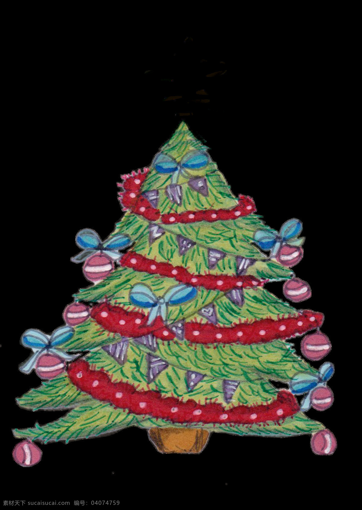 彩绘 装饰 好 圣诞树 透明 彩球 红色 蝴蝶结 绿色 免扣素材 圣诞节 透明素材 装饰图案