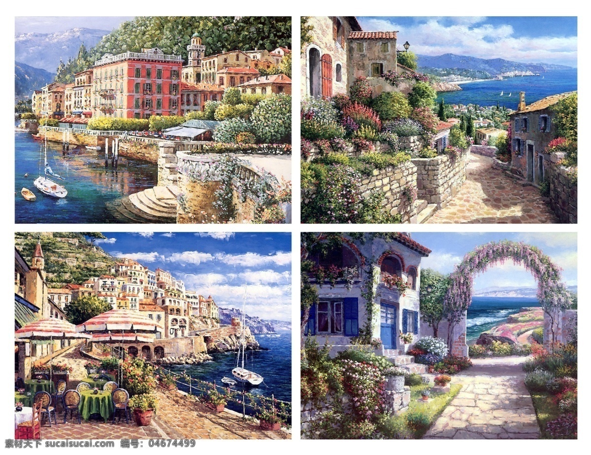 欧洲小镇油画 街景 油画 风景 街道 美丽风景 外国风情 经典油画风景 风景油画 绘画书法 文化艺术