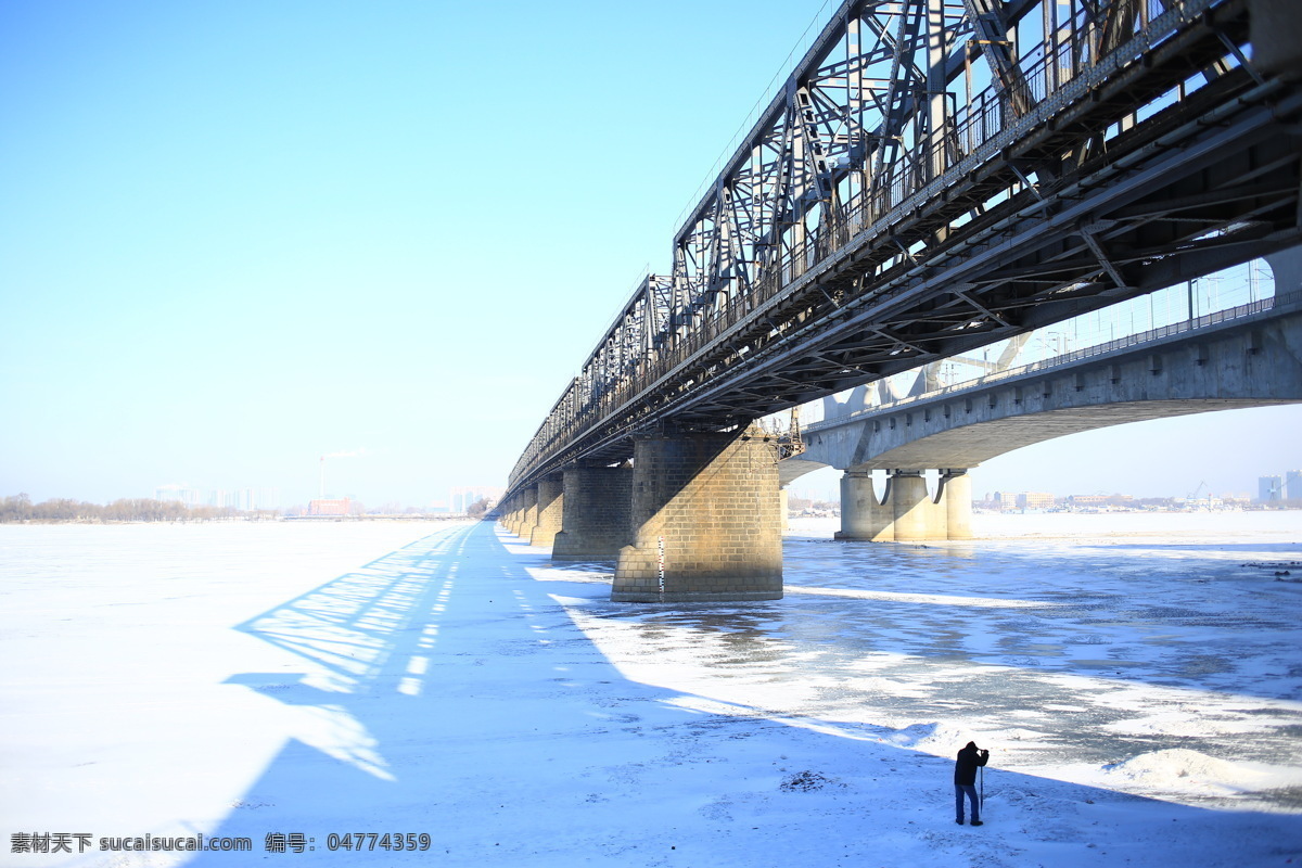 铁桥 大桥 桥梁 冬天桥梁 雪景 旅游摄影 国内旅游