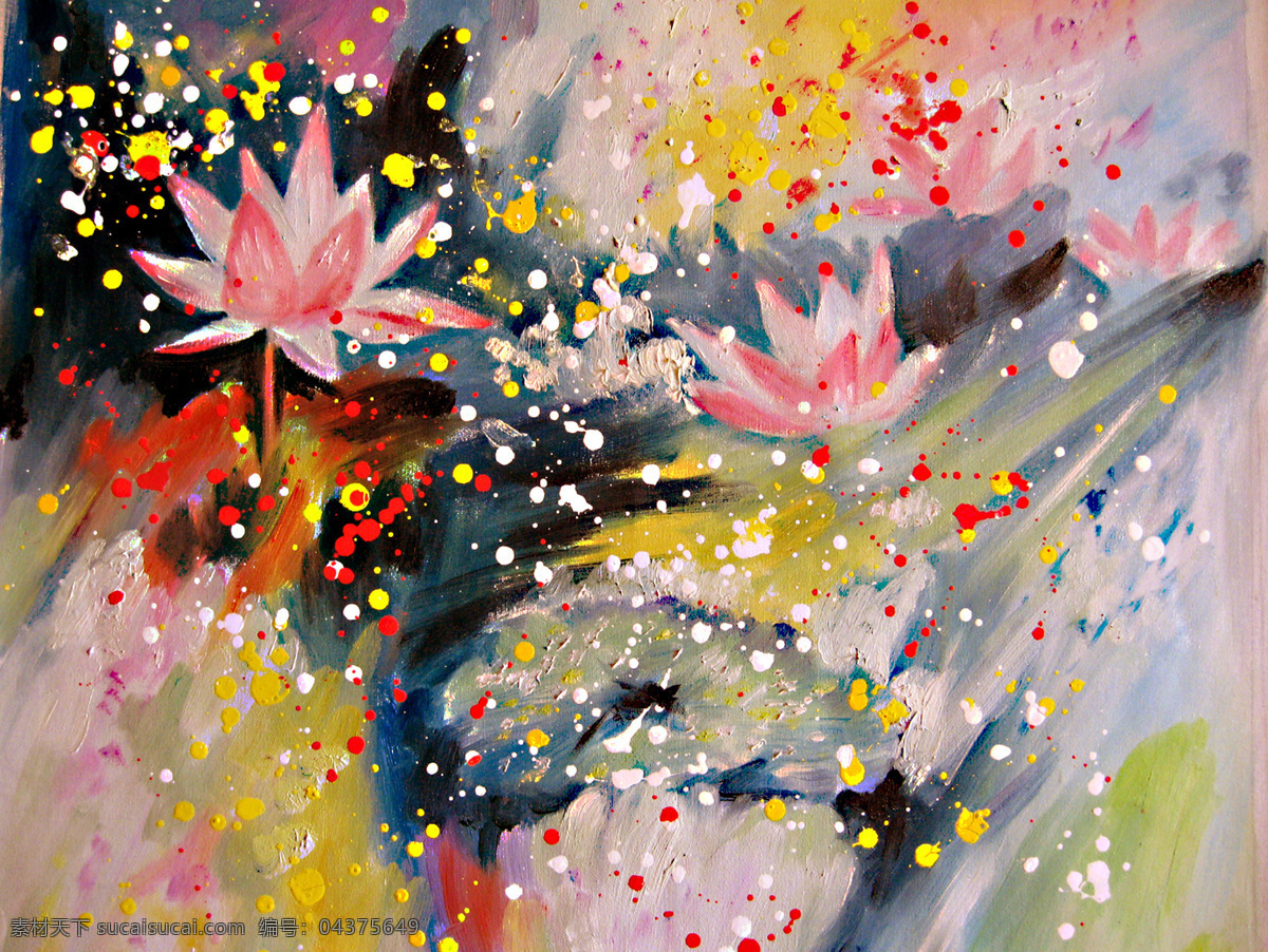 油彩画　【花】　抽象 center