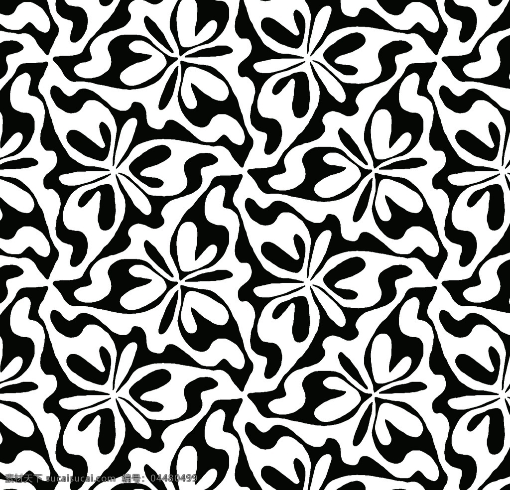 旋转花图片 黑白印花 几何块 螺旋花 花型 线条
