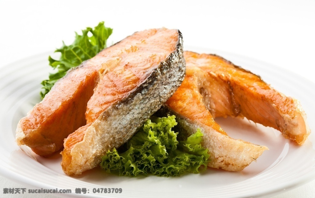 烤鱼生菜 烤鱼 生菜 营养 美味 健康 美食主题 传统美食 餐饮美食