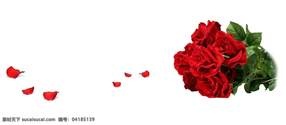 红色花都元素 红色 花都 玫瑰花 情人节 七夕 白色