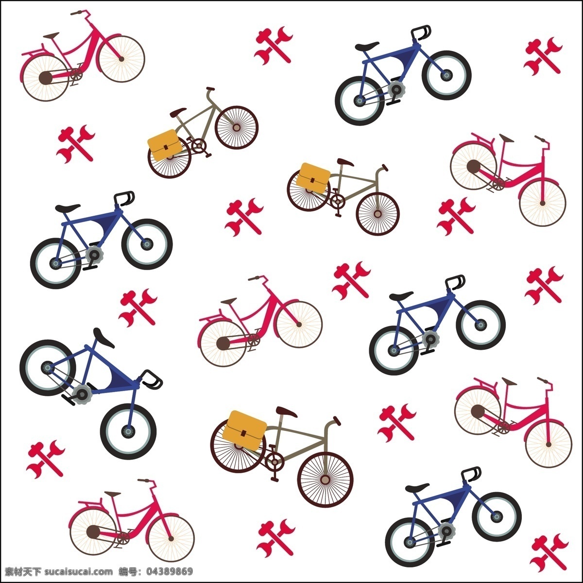 红色 蓝色 自行车 矢量图 广告背景 广告 背景 背景素材 底纹背景 工具 交通 白色背景 底纹