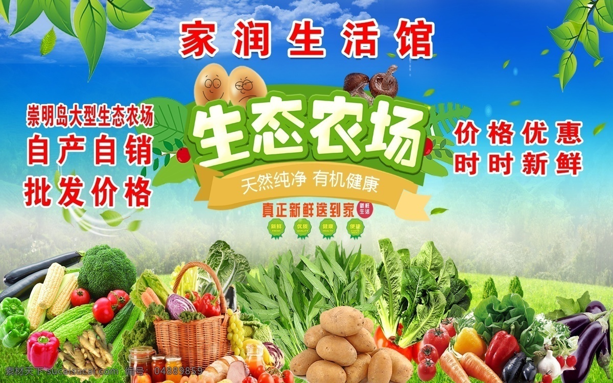 生态农场海报 超市海报 生态农场 水果海报 蔬菜水果 超市生态农场