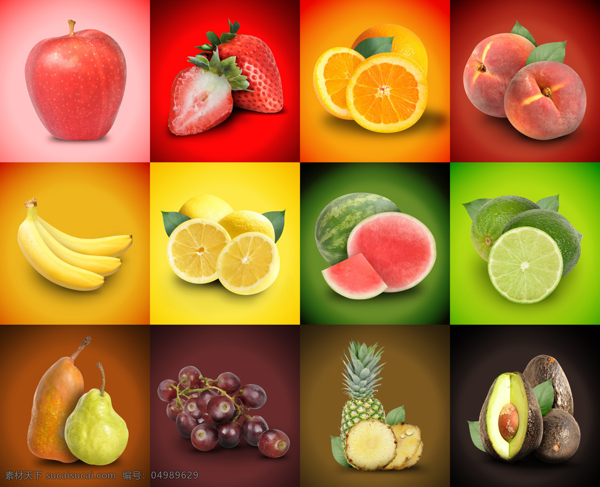 水果广告背景 苹果 草莓 橙子 水蜜桃 香蕉 柠檬 西瓜 梨 葡萄 菠萝 水果 水果广告 水果背景 水果蔬菜 餐饮美食 红色