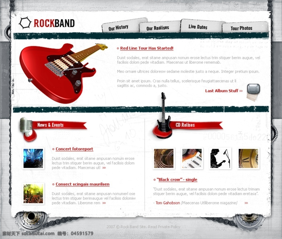 吉他 摇滚 乐团 网页模板 分层 乐队 欧美风格 摇滚乐团 网页素材