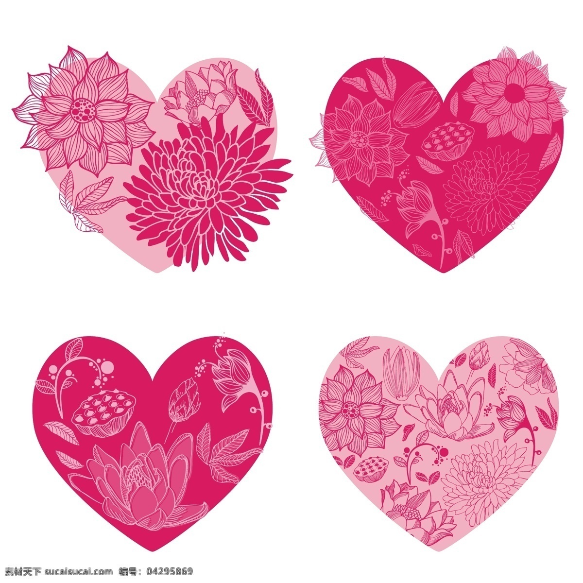 花的心集 花的心 花 手 图标 手绘 情人节 粉色的 可爱的 素描 心 手的图标 图标集 心图标 天画 集 白色