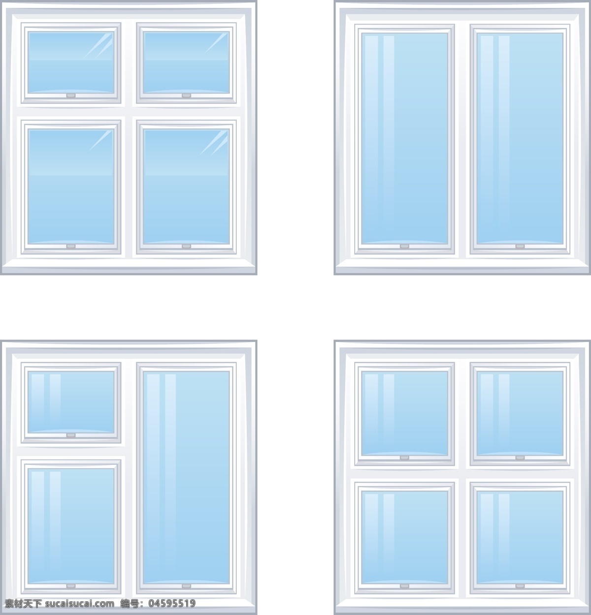 矢量 玻璃窗 玻璃 窗 窗户 窗帘 落地窗 纱窗 矢量素材