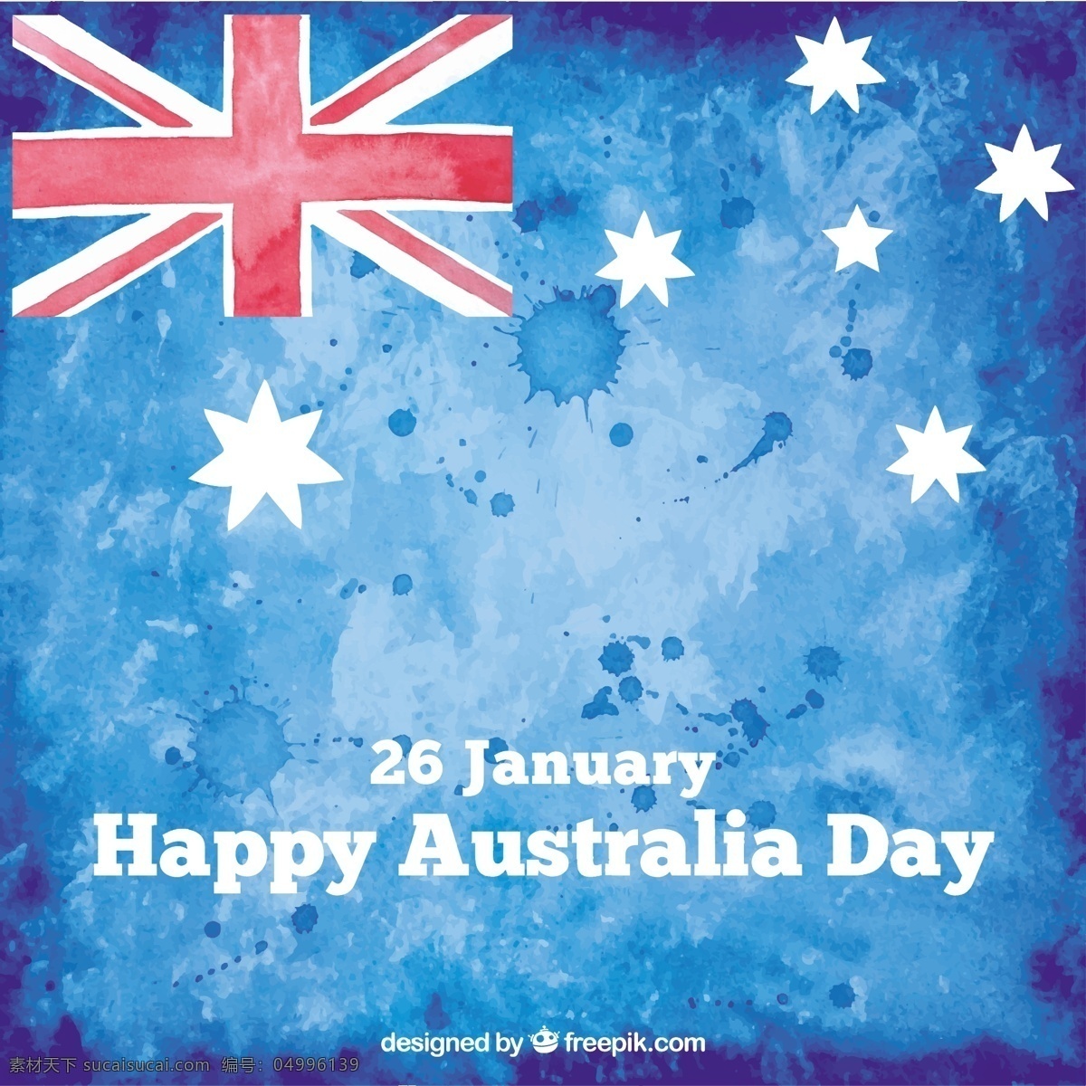 手 画 澳大利亚 天 标志 背景 水彩 国旗 快乐 星星 庆典 自由 星星背景 一天 爱国 一月 手绘 国家 民族 蓝色