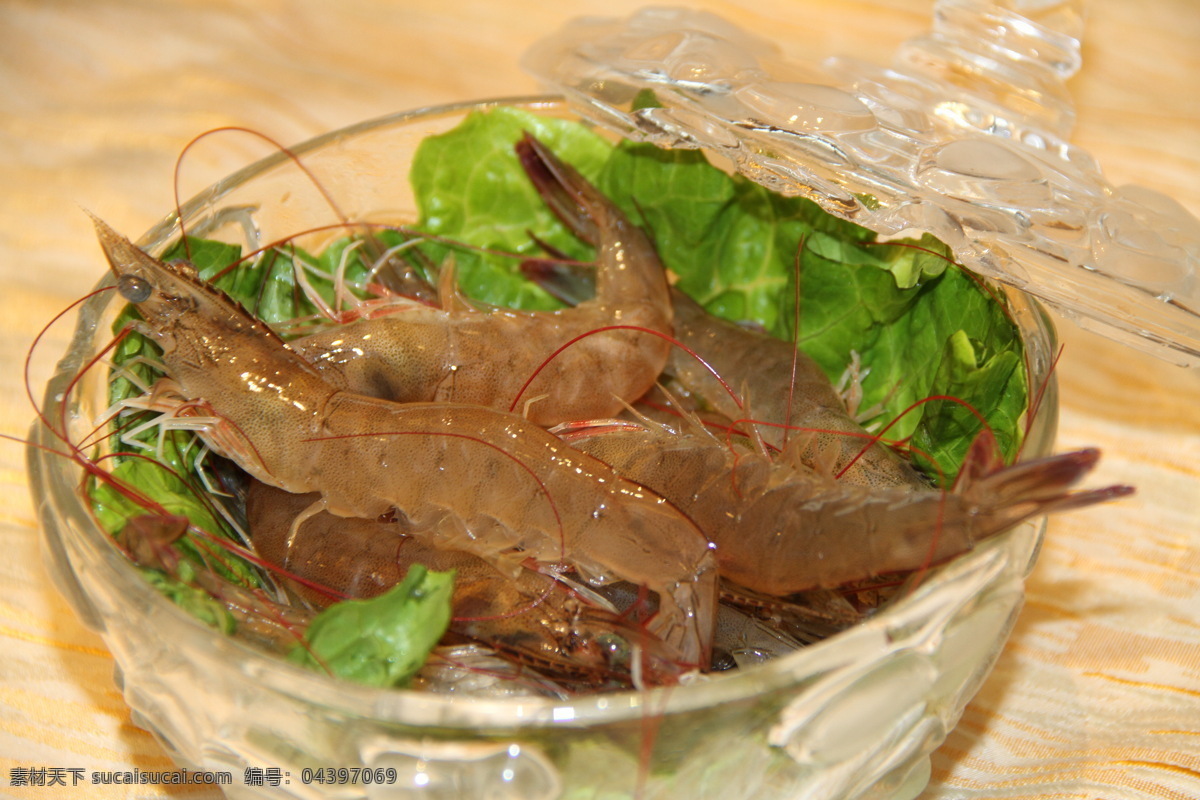 鲜活 基围虾 拼盘 传统美食 餐饮美食
