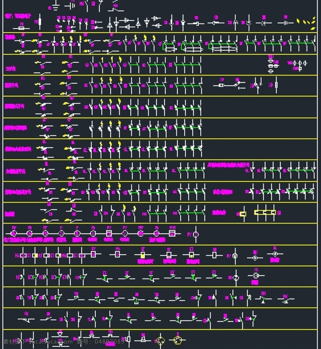 cad 常用 电气 符号 电路图 dwg