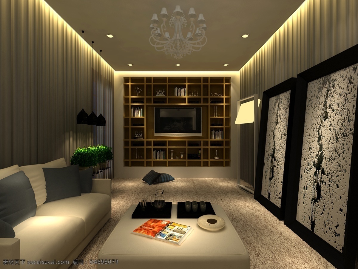 环境设计 客厅 沙发 室内设计 效果图 模板下载 休息室 会客室 设计素材 中式 家居装饰素材
