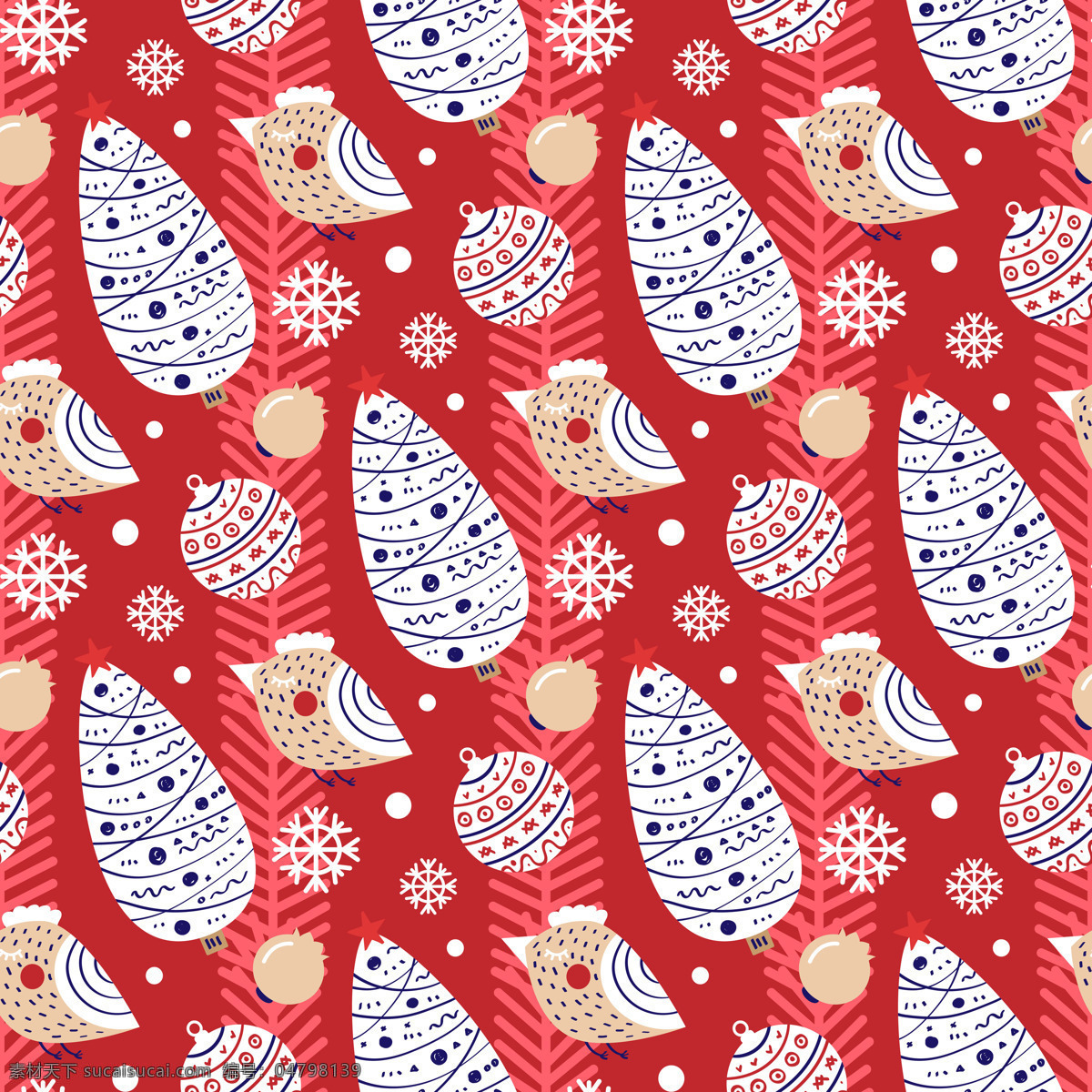 红色 圣诞节 小鸟 装饰 背景 动物 免扣素材 圣诞树 透明素材 雪花 圆点 装饰图片