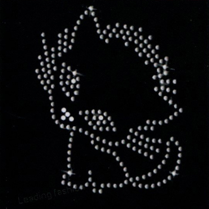 钉珠 小猫 免费素材 面料图库 服装图案 黑色