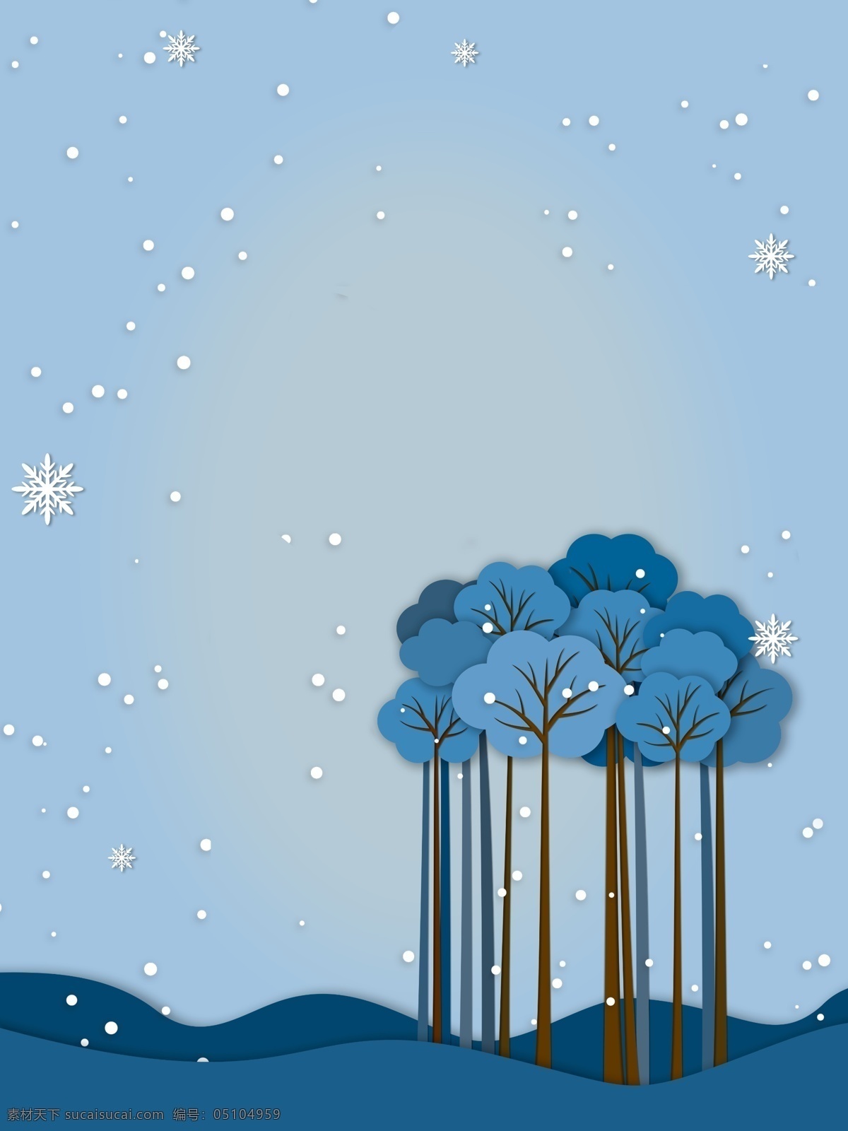 二十四节气 小雪 插画 背景 雪花 蓝色背景 暴雪背景 可爱背景 大雪节气 传统节气 小雪节气