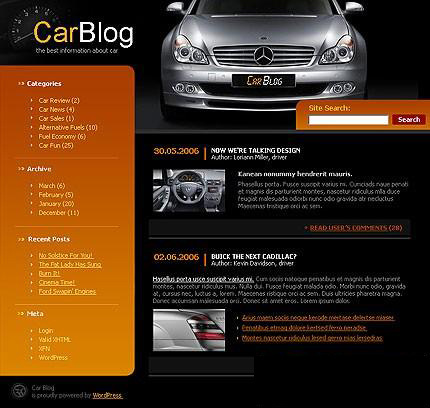 汽车 博客 主题 模板 网页模板 博客设计 网页素材 网页界面设计