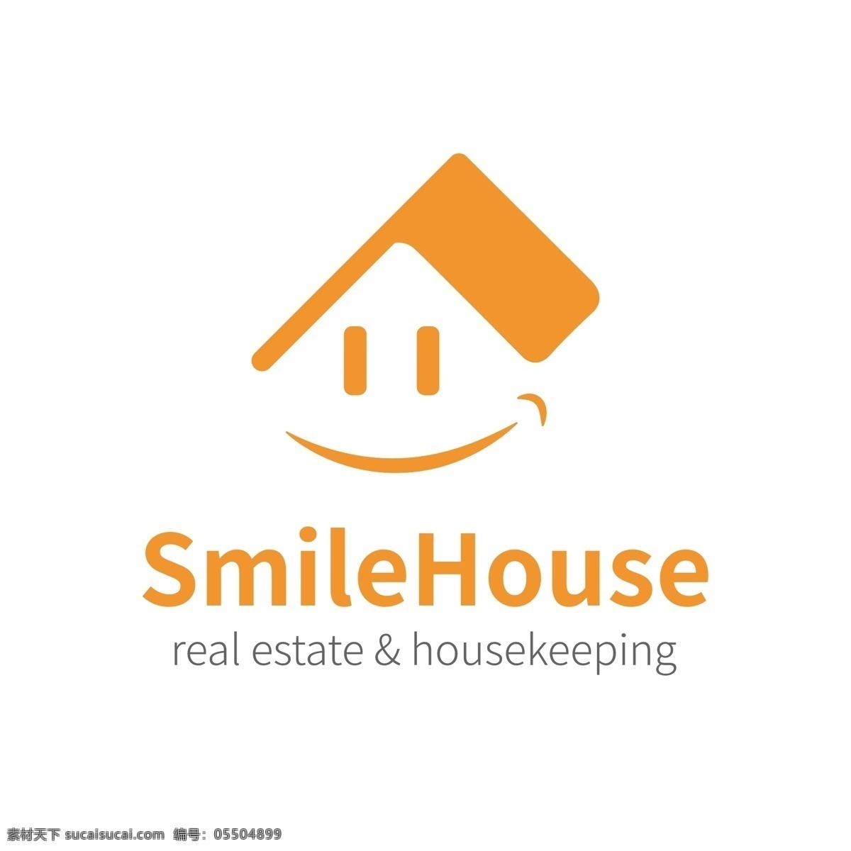 黄色 微笑 房产 地产 logo 模板 简洁 服务