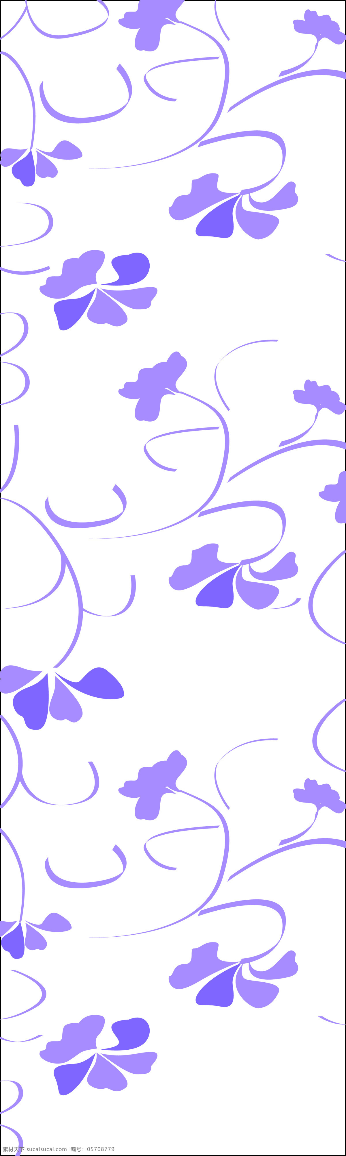 紫色 花 白底 背景底纹 底纹边框 花朵 花儿 简约 紫色花 叶子 移门图案 位图移门 装饰素材