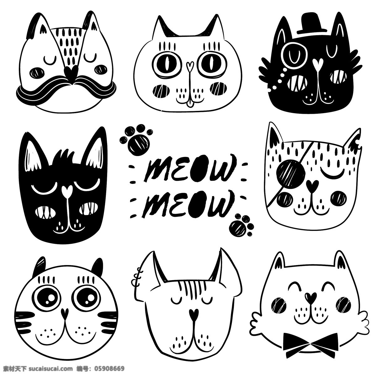 猫 面部 表情 图标 面部表情
