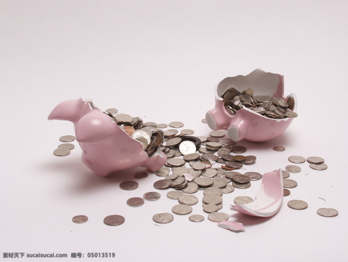 储蓄罐 货币 金融 金融货币 美元 商务金融 商业插画 升值 摔 碎 摔碎的储蓄罐 硬币