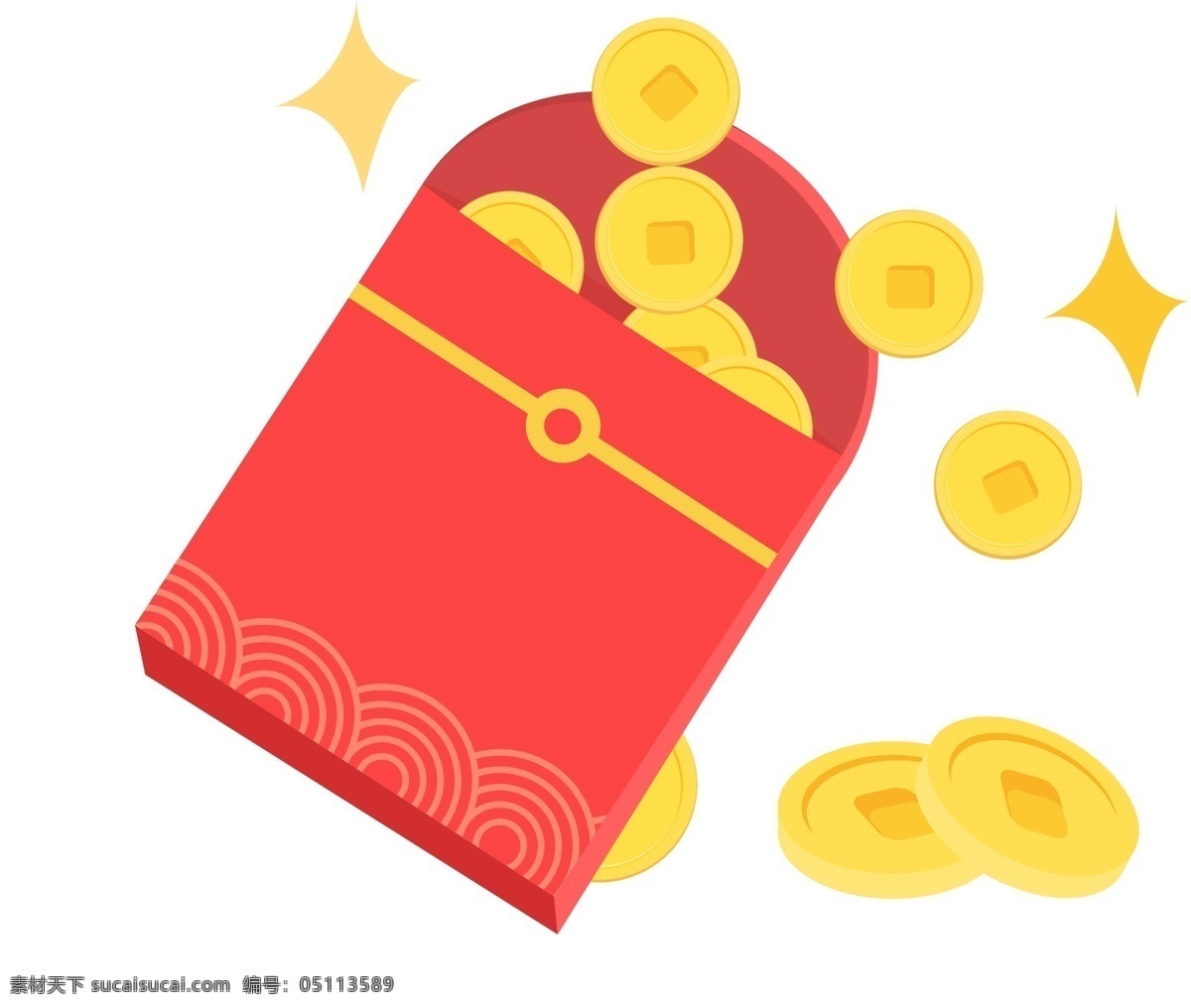 财神 红包 黄金 钱币 商用 金币 喜庆 卡通