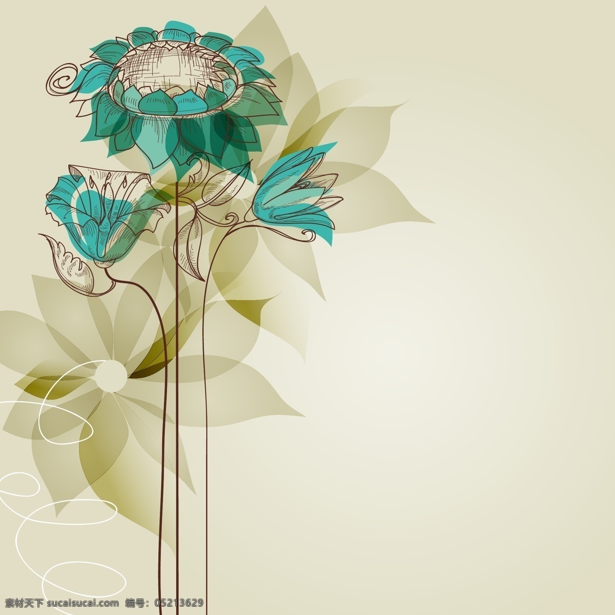 线描 淡雅 花卉 画稿 矢量 手绘花卉 透光花瓣 线描花朵 鲜花画稿 淡雅花卉 淡雅花卉画稿 其他设计