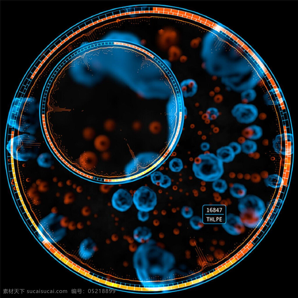 医疗 主题 hud 圆形 循环 元素 显微镜 科幻 未来技术 全息屏幕 ui界面 人体 带通道
