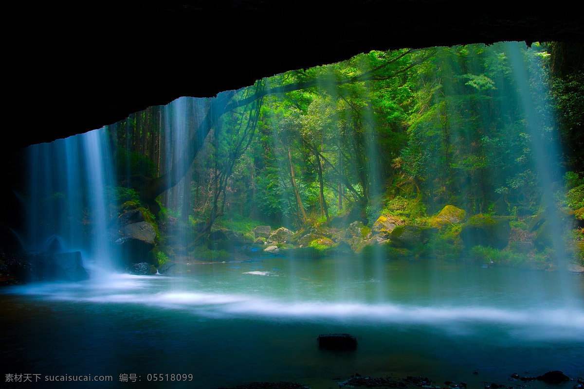 瀑布 河流 森林 湖泊 唯美 水帘洞 梦幻 壁纸 美景 风景 风光 景观 美丽自然 自然风景 自然景观