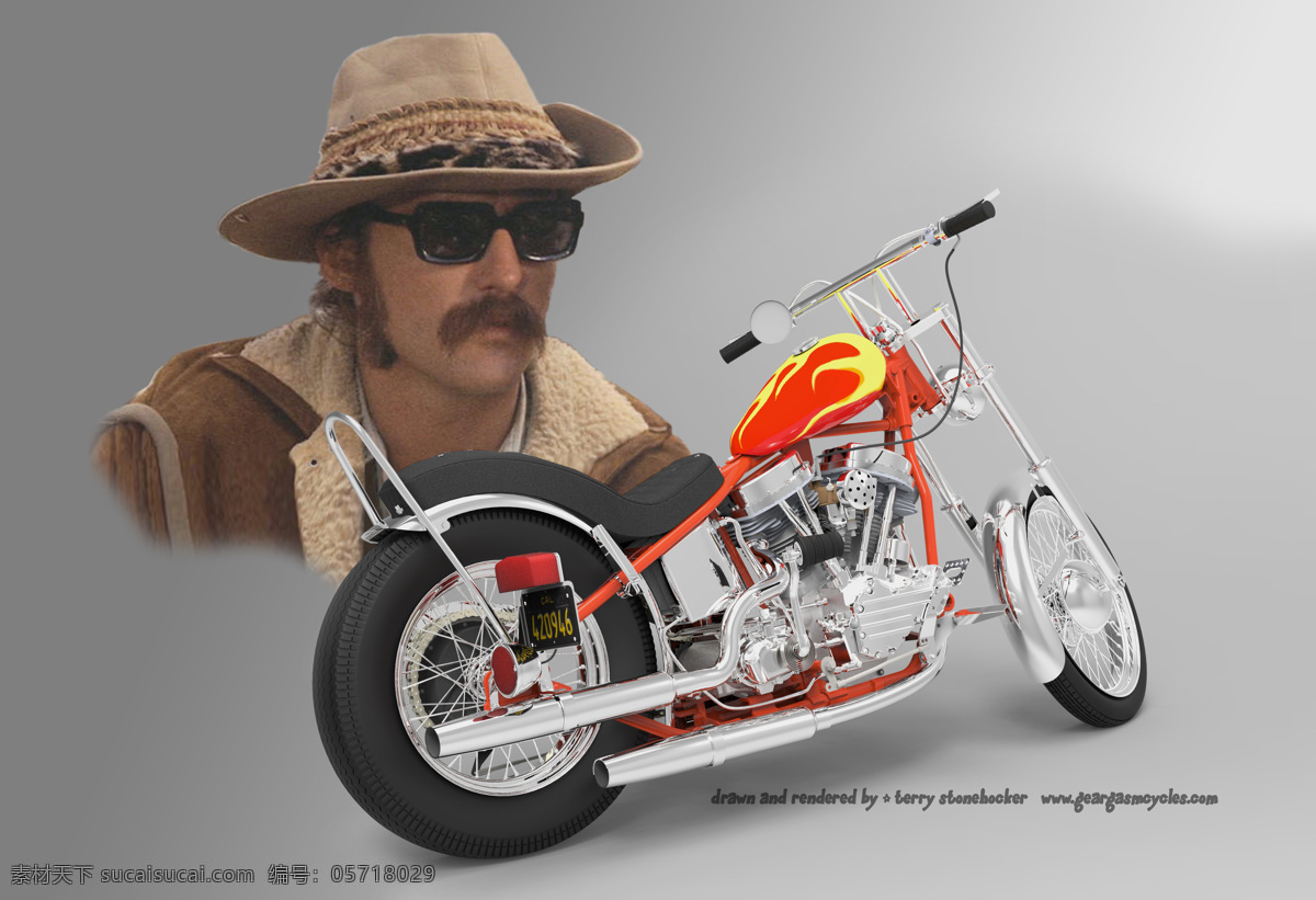比利 骑 自行车 摩托车 3d模型素材 其他3d模型