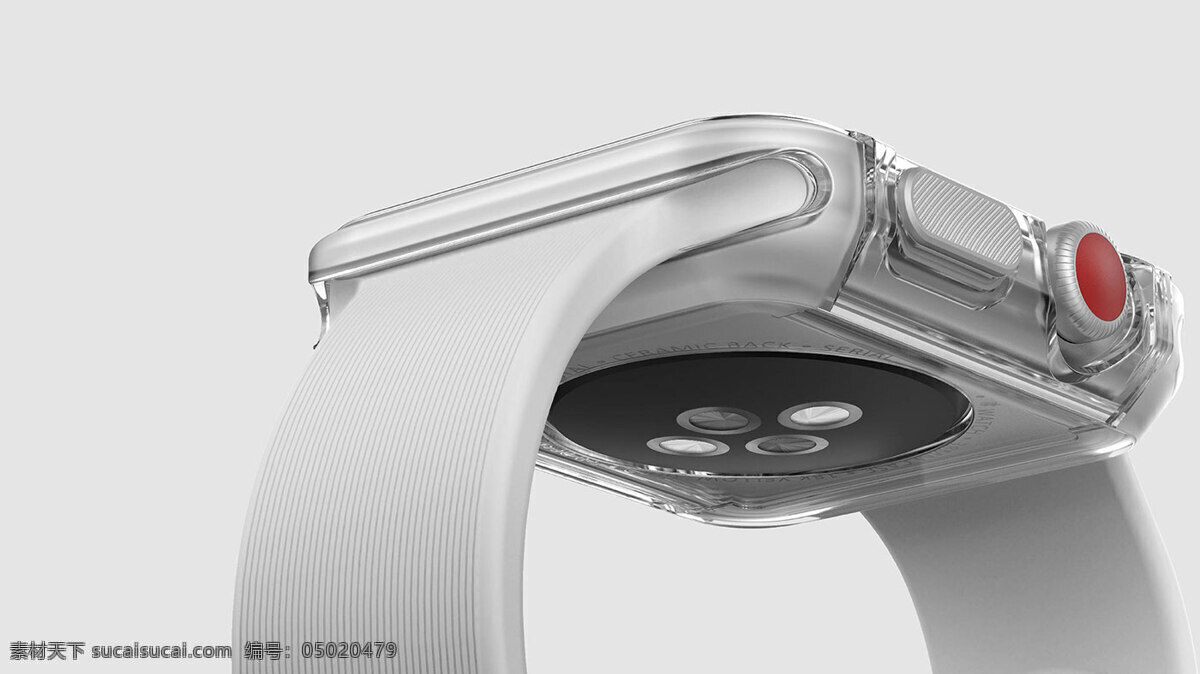 白色 小 清新 电子手表 3d 保护壳 电子表 手表
