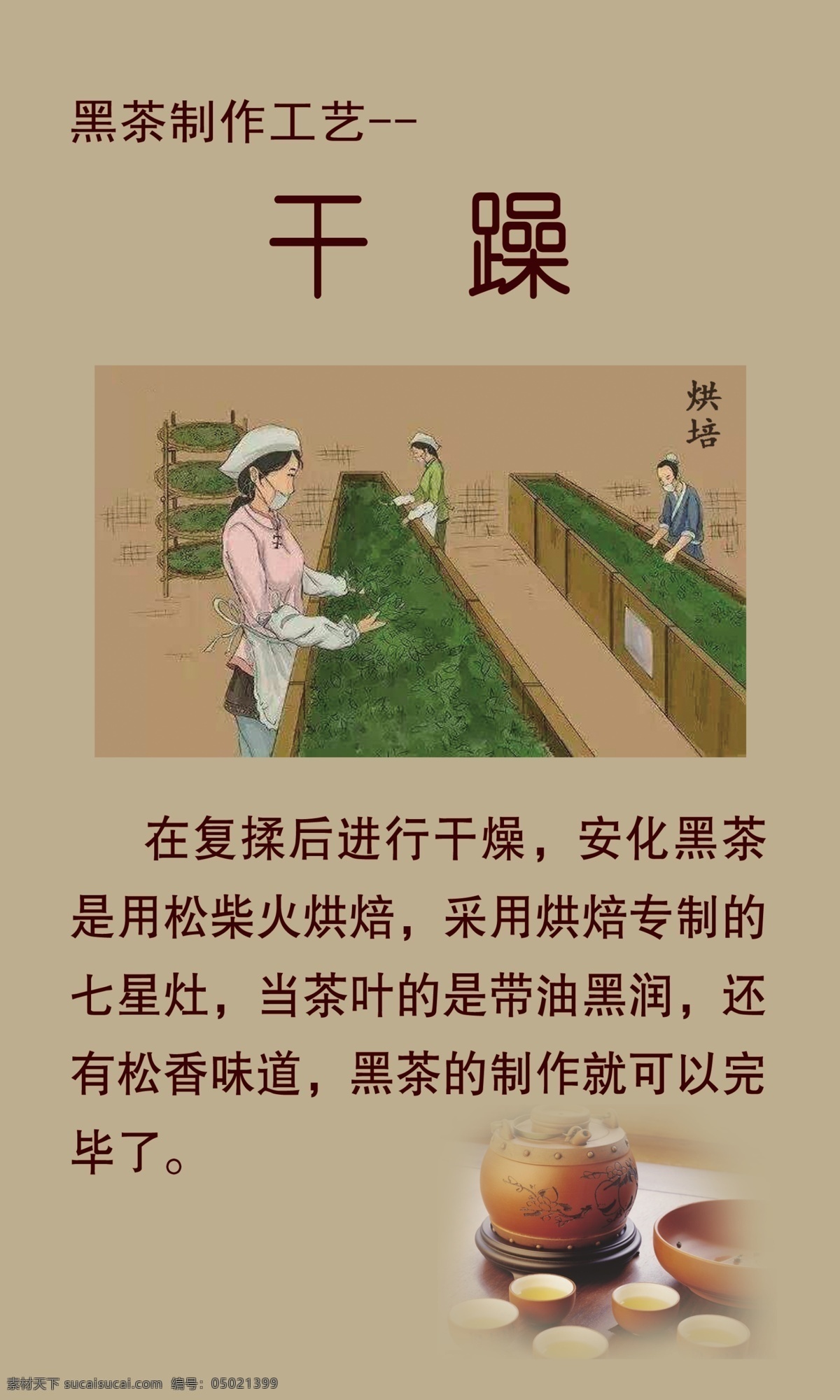 干燥 黑茶 展板 养生 红色 茶 茶具 品茶 茶社 室内装饰 分层