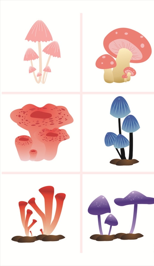矢量 蘑菇 植物 卡通 插画 矢量图系列