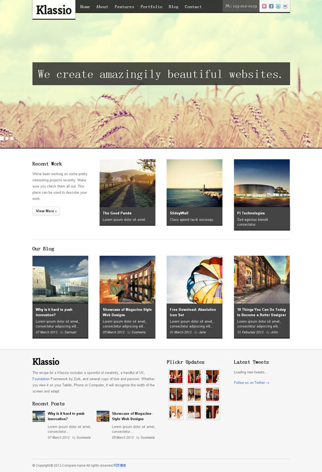 大屏 幻灯片 html 网站 模板 摄影作品 展示 网页素材 网页模板