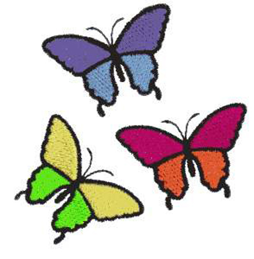 绣花免费下载 动物 服装图案 蝴蝶 色彩 五颜六色 绣花 面料图库 服装设计 图案花型