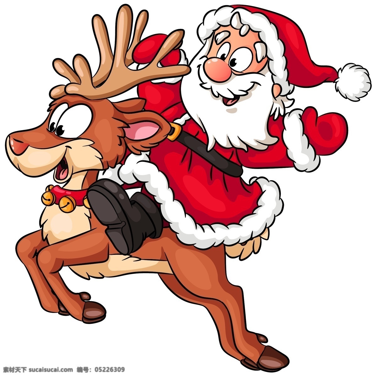 圣诞老人与鹿 圣诞老人 鹿 人物 圣诞节海报 圣诞节招贴 圣诞节主题 圣诞节广告 文化艺术 节日庆祝