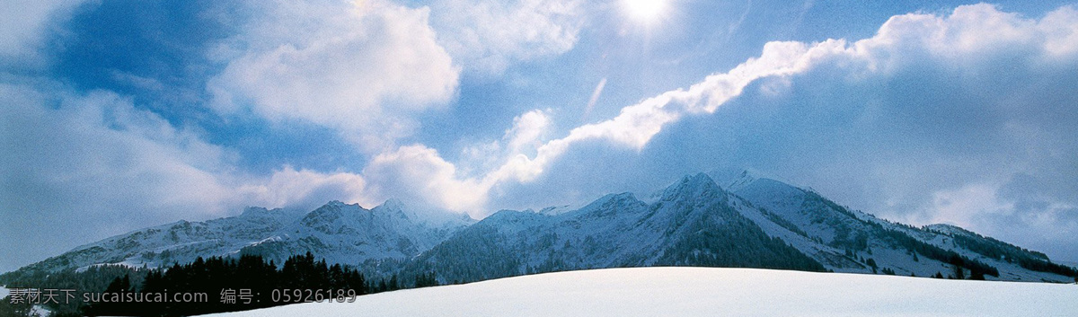 雪山 雪景 banner 创意设计 蓝色