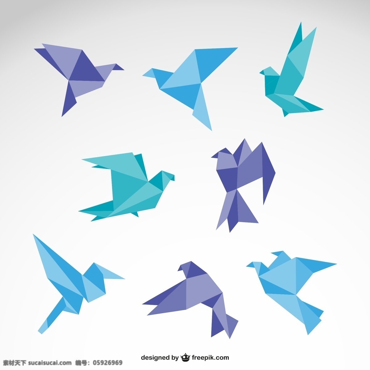彩色 折纸 鸽子 矢量 形状 多边形 抽象 鸟类 千纸鹤 卡通 插画 背景 海报 画册 矢量动物 生物世界