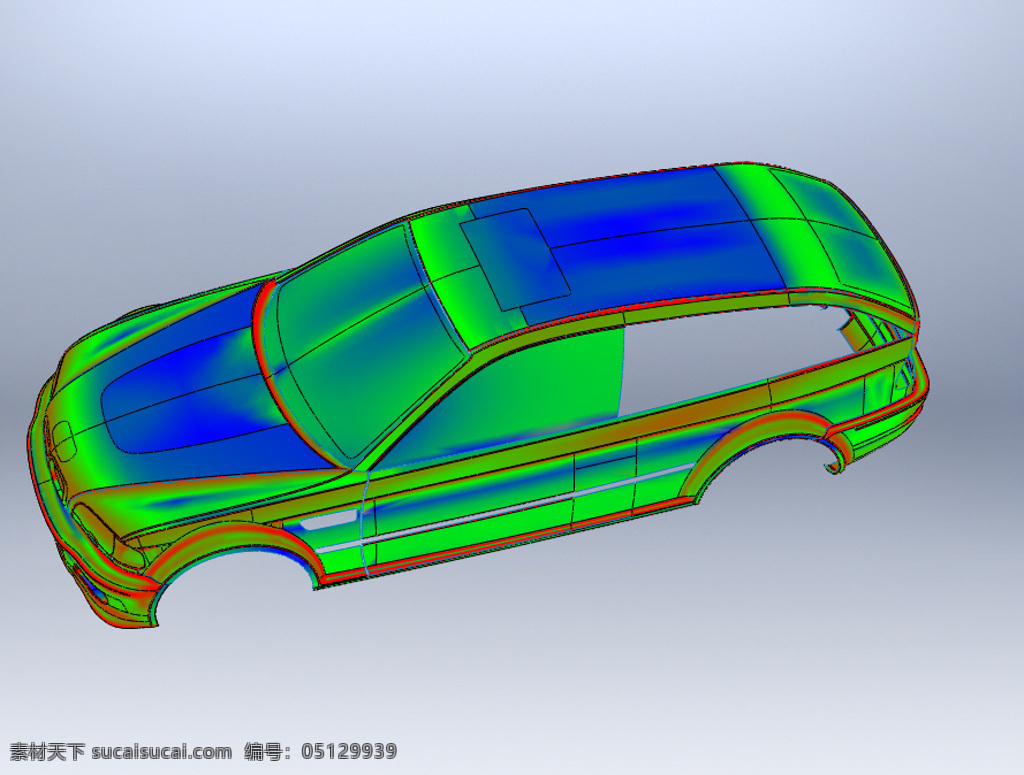 创建 solidworks 步骤2车 小型车 sldprt 蓝色