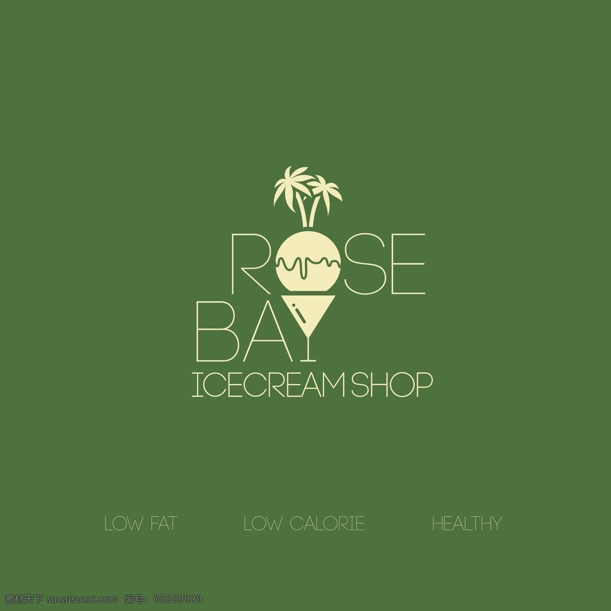 玫瑰 海滩 冰淇淋 店 logo 酒杯 玫瑰海岸 椰子树 低脂 低糖 标志图标 企业 标志