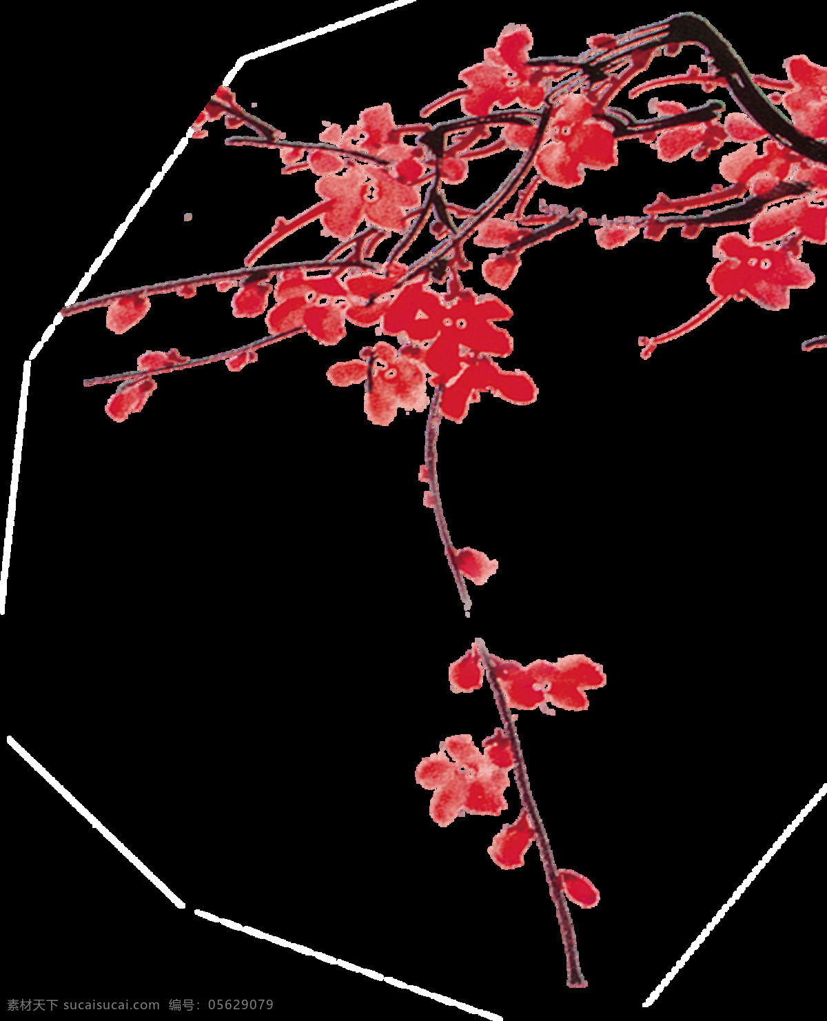 简单梅花折纸 梅花树枝的手工制作图片_设计