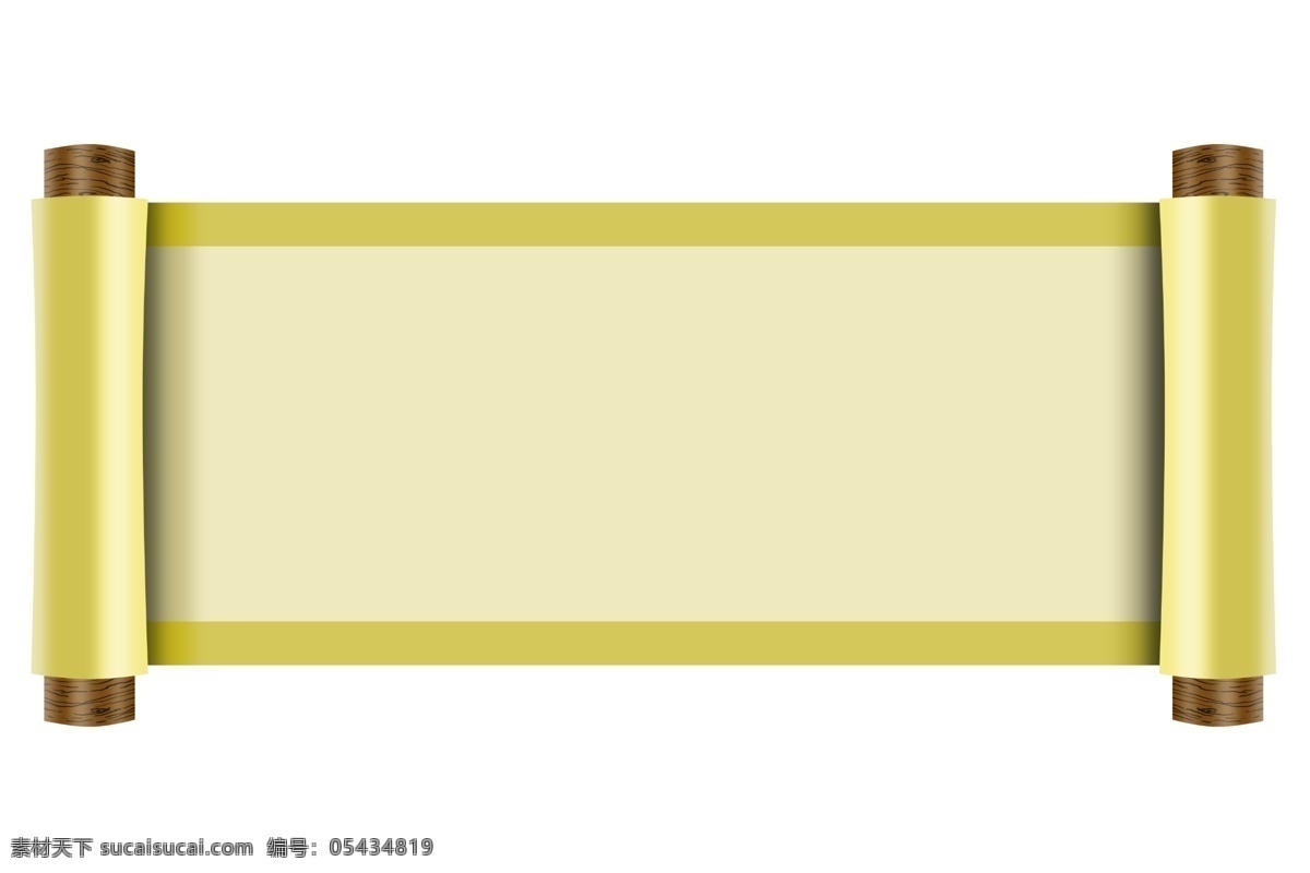 黄色 卷轴 装饰 插画 黄色的卷轴 漂亮的卷轴 精美卷轴 可爱的卷轴 卷轴装饰 打开的卷轴 卷轴插画 古风卷轴