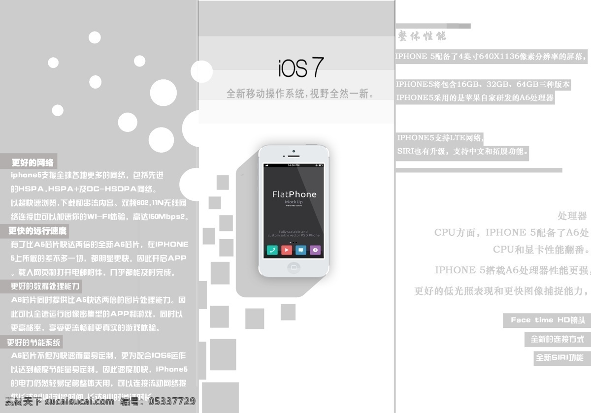 iphone5 手机 介绍 三折页 手机介绍 psd源文件