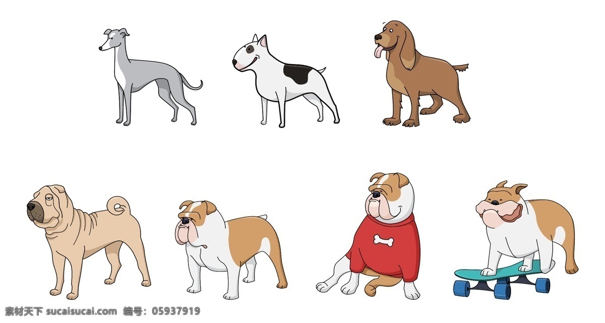 矢量卡通狗狗 矢量 卡通 狗狗 动物 插图 标志图标 其他图标