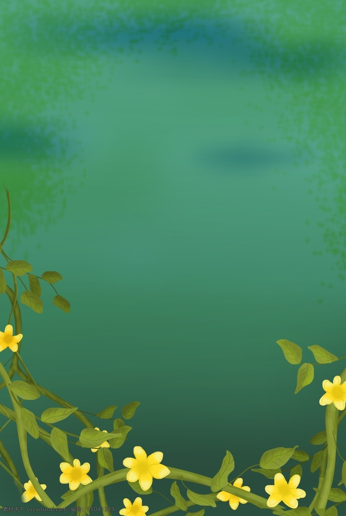 惊蛰 绿色 花 藤 分层 banner 二十四节气 春天 农历节气 花草 花藤 创意合成